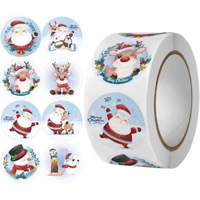 500pcs 1 inch Christmas Stickers Cute Santa Claus Merry Christmas Labels 8 Designs Envelope Seals Stickers for Holiday Party Packing Wraps - Mysuevin