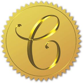 FREEBLOSS 100pcs 2'' Letter Envelope Seal Stickers Stylized “B" Design Embossed Foil Certificate Seals Gold Wedding Scrapbook Stickers Gold Stickers for Envelopes 5x5cm