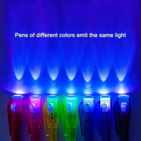 Invisible Ink Pens, Upgraded Spy Invisible Ink Pen with UV Light Magic Marker for Secret Message and Kids Christmas Goodies Bags Toy (7pcs) in Kuwait