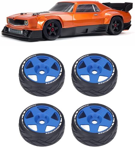 إطارات VBESTLIFE 4 قطع 1/8 GT RC إطارات سباق الطرق ذات قبضة قوية مقاومة للتآكل على عجلات الطريق مع محول 17 مم (أسود) in Saudi Arabia