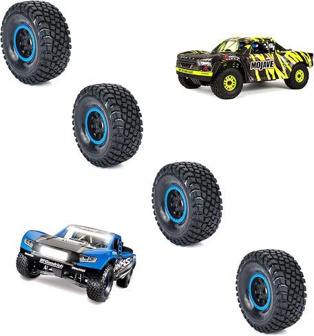 RCAWD Pre-Glued RC Hobby Wheel and Tires for ARRMA Mojave 6S & for Traxxas UDR Unlimited Desert Racer Upgrades, 1/7 Rubber Nylon Foam Inserts Parts #ARA550065, #ARA550069#8474X #8474 Blue in Saudi Arabia
