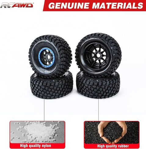 RCAWD Pre-Glued RC Hobby Wheel and Tires for ARRMA Mojave 6S & for Traxxas UDR Unlimited Desert Racer Upgrades, 1/7 Rubber Nylon Foam Inserts Parts #ARA550065, #ARA550069#8474X #8474 Blue in Saudi Arabia