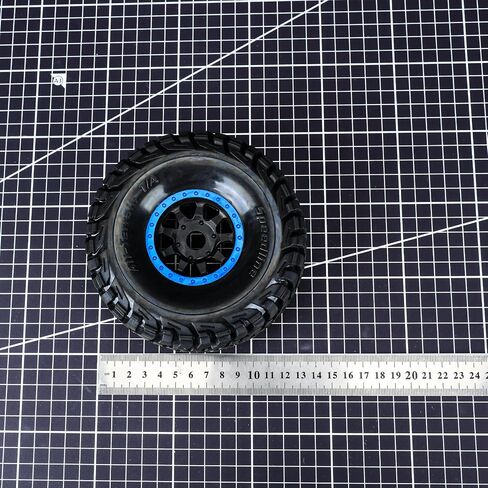 RCAWD Pre-Glued RC Hobby Wheel and Tires for ARRMA Mojave 6S & for Traxxas UDR Unlimited Desert Racer Upgrades, 1/7 Rubber Nylon Foam Inserts Parts #ARA550065, #ARA550069#8474X #8474 Blue in Saudi Arabia