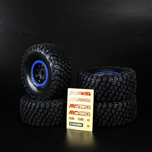 RCAWD Pre-Glued RC Hobby Wheel and Tires for ARRMA Mojave 6S & for Traxxas UDR Unlimited Desert Racer Upgrades, 1/7 Rubber Nylon Foam Inserts Parts #ARA550065, #ARA550069#8474X #8474 Blue in Saudi Arabia