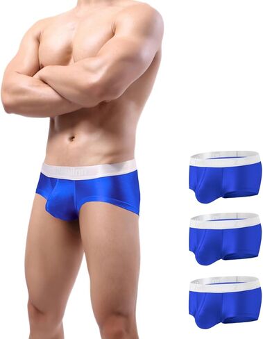ZONBAILON رجل الانتفاخ تعزيز الحقيبة سراويل داخلية للرجال الحرير الجليد منخفضة الارتفاع السلس Tagless جذوع الملابس الداخلية حزمة M L XL 2XL 3XL in Kuwait