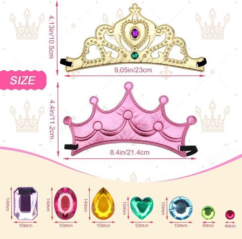 AHIER 23 Pieces Foam Crowns Set, Princess Tiaras Crowns DIY Party Crowns Make Your Crowns With Diamond Sticker in Saudi Arabia