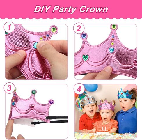 AHIER 23 Pieces Foam Crowns Set, Princess Tiaras Crowns DIY Party Crowns Make Your Crowns With Diamond Sticker in Saudi Arabia
