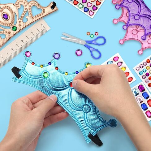 AHIER 23 Pieces Foam Crowns Set, Princess Tiaras Crowns DIY Party Crowns Make Your Crowns With Diamond Sticker in Saudi Arabia