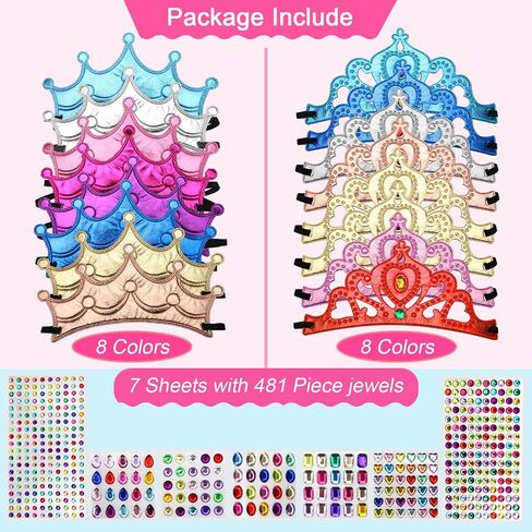 AHIER 23 Pieces Foam Crowns Set, Princess Tiaras Crowns DIY Party Crowns Make Your Crowns With Diamond Sticker in Saudi Arabia