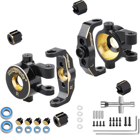 HobbyPark Brass Front Steering Knuckles Caster Blocks C-Hubs Weights Wheel Hex for 1/18 Traxxas TRX4M Upgrades Replacement w/Bearings in Kuwait