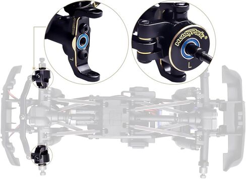 HobbyPark Brass Front Steering Knuckles Caster Blocks C-Hubs Weights Wheel Hex for 1/18 Traxxas TRX4M Upgrades Replacement w/Bearings in Kuwait