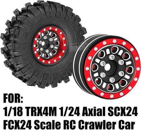 إطارات عجلة ألومنيوم 1.0 بوصة محور عجلات حافة Beadlock لـ 1/24 محوري SCX24 FCX24 1/18 TRX4M مقياس RC الزاحف Car. إطارات العجلات حافة شديدة التحمل Beadlock. أسود in Saudi Arabia