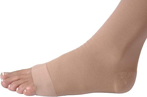 جوارب ضغط عالية متدرجة من JOBST للخصر 30-40 مم زئبقي - تصميم مريح للجنسين - مفتوح عند الأصابع، بيج، كبير in Kuwait