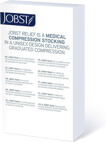 جوارب ضغط عالية متدرجة من JOBST للخصر 30-40 مم زئبقي - تصميم مريح للجنسين - مفتوح عند الأصابع، بيج، كبير in Kuwait