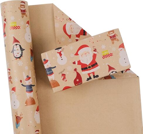 لفة ورق تغليف عيد الميلاد من Aimyoo Sports Dinosaur Kraft، ورق تغليف هدايا عيد الميلاد 17 بوصة × 32 قدم in Kuwait