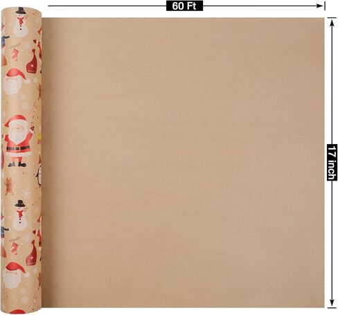 لفة ورق تغليف عيد الميلاد من Aimyoo Sports Dinosaur Kraft، ورق تغليف هدايا عيد الميلاد 17 بوصة × 32 قدم in Kuwait