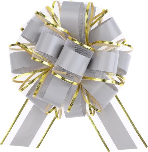 6 Pieces Large Pull Bows, 6 inches Gift Bow, Christmas, Party Birthday Gift Bow, Wedding Ribbon Bows for Wrapping Boxes or Baskets Decorations, Valentine's Day Gift Decorations Bow (Black) in Kuwait