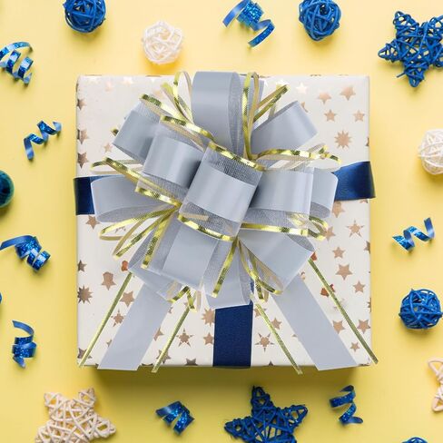 6 Pieces Large Pull Bows, 6 inches Gift Bow, Christmas, Party Birthday Gift Bow, Wedding Ribbon Bows for Wrapping Boxes or Baskets Decorations, Valentine's Day Gift Decorations Bow (Black) in Kuwait