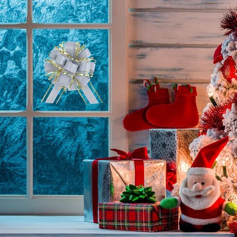 6 Pieces Large Pull Bows, 6 inches Gift Bow, Christmas, Party Birthday Gift Bow, Wedding Ribbon Bows for Wrapping Boxes or Baskets Decorations, Valentine's Day Gift Decorations Bow (Black) in Kuwait