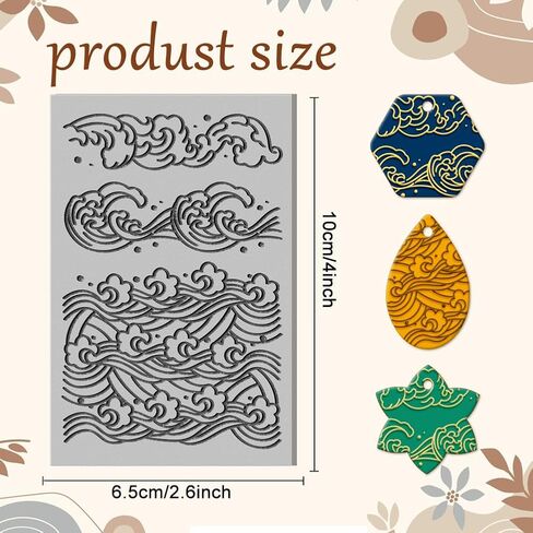 CHGCRAFT Wreath Clay Texture Mat Clay Modeling Pattern Pad Flower Texture Sheets for Polymer Clay Making Earrings Jewerly Tools, 4×2.6inch in Saudi Arabia