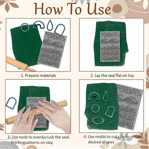 CHGCRAFT Wreath Clay Texture Mat Clay Modeling Pattern Pad Flower Texture Sheets for Polymer Clay Making Earrings Jewerly Tools, 4×2.6inch in Saudi Arabia