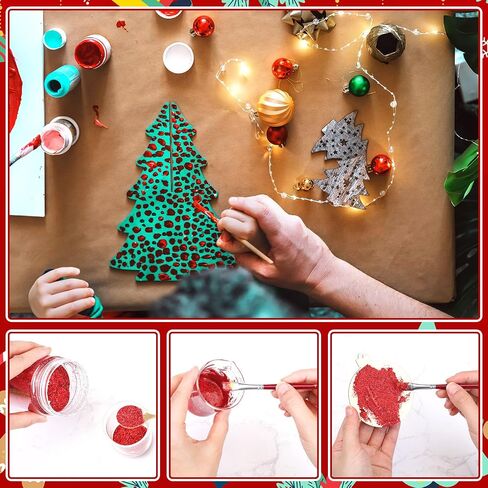 1 lb Christmas Extra Fine Glitter Set Red and Green Fine Glitter Plastic Glitter Powder for Christmas and Holiday Scrapbooking Crafts Tumblers Nails Ornaments(Red and Green) in Saudi Arabia