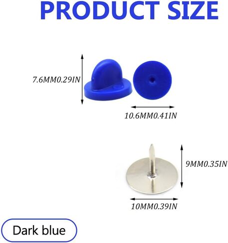 200 Pcs/100 Set Rubber Pin Backs 10mm Pin Safety Keeper with Metal Blank Pins,Pin Cap for Lapel Pins Brooches Ties Hats Badges Replacement (Red) in Saudi Arabia