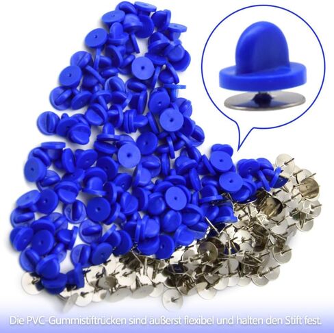 200 Pcs/100 Set Rubber Pin Backs 10mm Pin Safety Keeper with Metal Blank Pins,Pin Cap for Lapel Pins Brooches Ties Hats Badges Replacement (Red) in Saudi Arabia