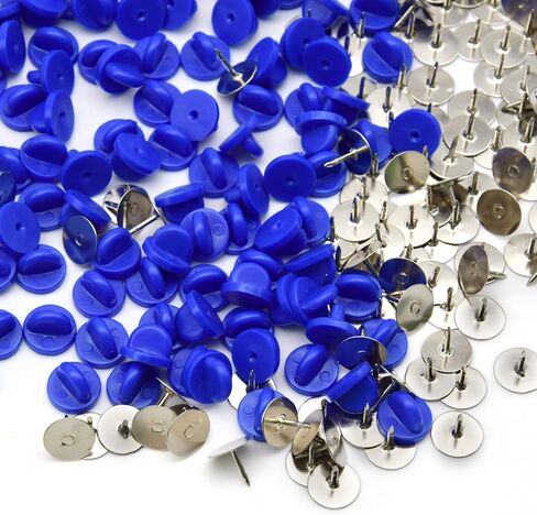 200 Pcs/100 Set Rubber Pin Backs 10mm Pin Safety Keeper with Metal Blank Pins,Pin Cap for Lapel Pins Brooches Ties Hats Badges Replacement (Red) in Saudi Arabia