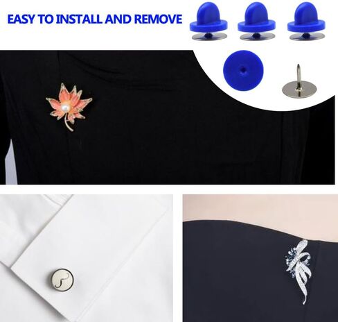 200 Pcs/100 Set Rubber Pin Backs 10mm Pin Safety Keeper with Metal Blank Pins,Pin Cap for Lapel Pins Brooches Ties Hats Badges Replacement (Red) in Saudi Arabia