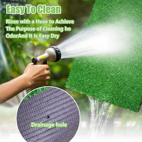 30 x 20 inches 2 Pack Fake Grass Pee for Dogs Artificial Grass Rug Pad for Puppy Potty Washable Grass Mat for Pet Training with Drainage Hole in Kuwait