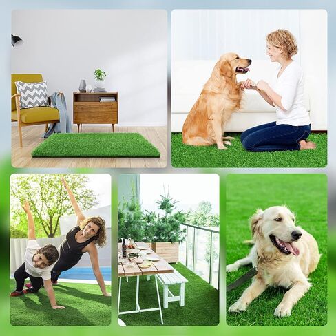 30 x 20 inches 2 Pack Fake Grass Pee for Dogs Artificial Grass Rug Pad for Puppy Potty Washable Grass Mat for Pet Training with Drainage Hole in Kuwait