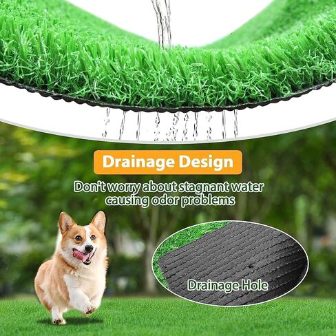 30 x 20 inches 2 Pack Fake Grass Pee for Dogs Artificial Grass Rug Pad for Puppy Potty Washable Grass Mat for Pet Training with Drainage Hole in Kuwait