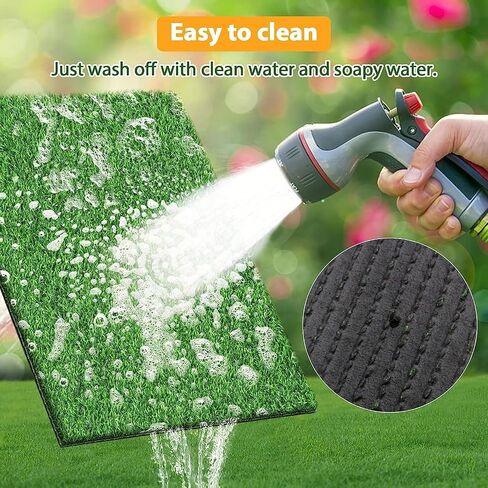 30 x 20 inches 2 Pack Fake Grass Pee for Dogs Artificial Grass Rug Pad for Puppy Potty Washable Grass Mat for Pet Training with Drainage Hole in Kuwait