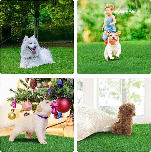 30 x 20 inches 2 Pack Fake Grass Pee for Dogs Artificial Grass Rug Pad for Puppy Potty Washable Grass Mat for Pet Training with Drainage Hole in Kuwait
