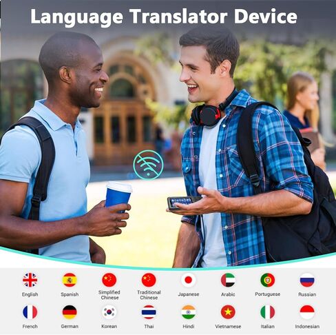 جهاز مترجم اللغة لا يحتاج إلى شبكة WiFi، جهاز مترجم ChatGPT AI 2024، يدعم 138 لغة، يدعم WiFi/غير متصل/الصورة، للأعمال التعليمية أثناء السفر in Saudi Arabia