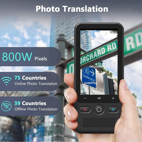 جهاز مترجم اللغة لا يحتاج إلى شبكة WiFi، جهاز مترجم ChatGPT AI 2024، يدعم 138 لغة، يدعم WiFi/غير متصل/الصورة، للأعمال التعليمية أثناء السفر in Saudi Arabia