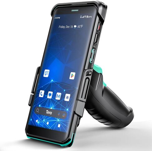 Tera Android 13 ماسح الباركود PDA: مع مسدس قبضة الشحن Wi-Fi 6 Qualcomm CPU SE4710 Zebra Scanner Data Terminal 5.5 بوصة شاشة لمس كاملة IP65 وعرة 4G GPS BT لإدارة WMS P166GC in Kuwait