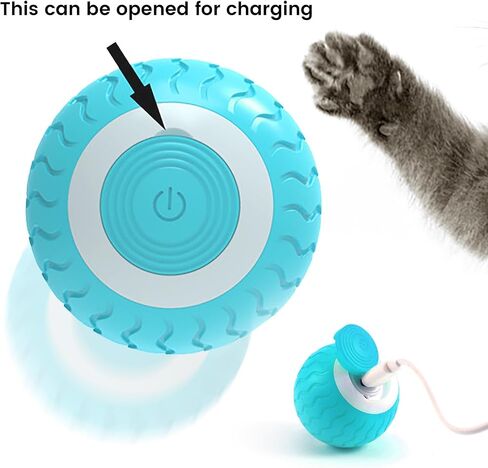 Smart Interactive Cat Toy Ball Wicked Ball,Automatic Moving Cat Ball Toys with Catnip,USB Rechargeable,Best Gift for Your Cat/Kitty,Blue in Saudi Arabia