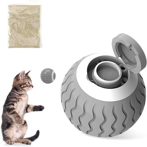 Smart Interactive Cat Toy Ball Wicked Ball,Automatic Moving Cat Ball Toys with Catnip,USB Rechargeable,Best Gift for Your Cat/Kitty,Blue in Saudi Arabia