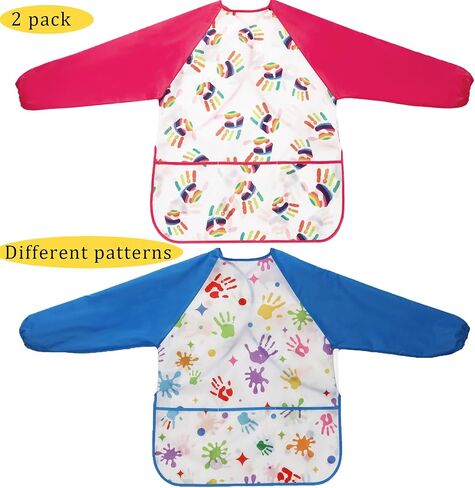 Toddler Art Smock Artist Painting Aprons 2 Pack Waterproof kids paint smocks,Age 2-7 Years in Saudi Arabia