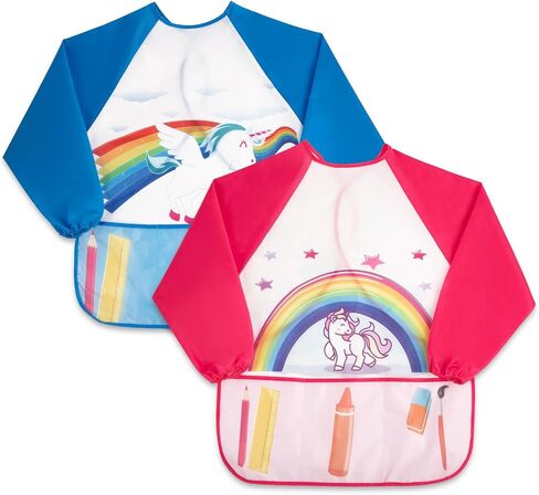 Toddler Art Smock Artist Painting Aprons 2 Pack Waterproof kids paint smocks,Age 2-7 Years in Saudi Arabia