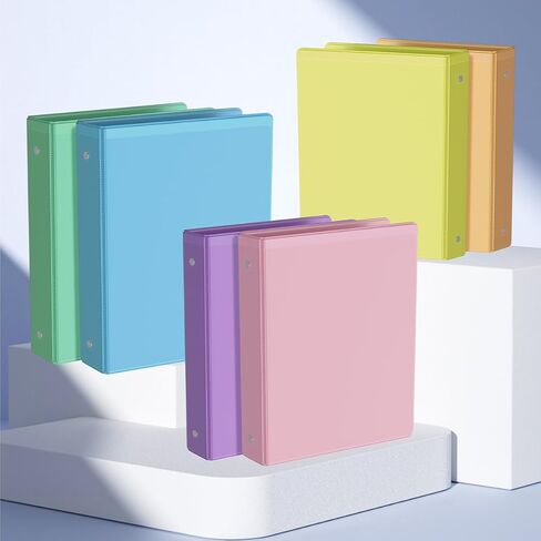 1-Inch Binder 3 Ring, Round Ring with 2 Interior Pockets, Holds 200 Sheets Letter Size Paper, Durable Plastic View Binders for School, Office, and Home in Saudi Arabia