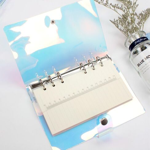Standard 6-Ring Rainbow Clear Soft PVC Notebook Cover Protector Round Ring Binder Loose Leaf Folde for Ring-Bound Planner Page (Inner Paper Not Included) (A6) in Kuwait
