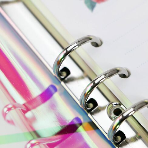 Standard 6-Ring Rainbow Clear Soft PVC Notebook Cover Protector Round Ring Binder Loose Leaf Folde for Ring-Bound Planner Page (Inner Paper Not Included) (A6) in Kuwait