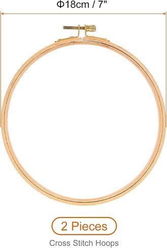PATIKIL 2 Pieces 4 Inch Embroidery Hoops Round Adjustable Beach Wood Circle Cross Stitch Hoop Ring Bulk for Embroidery Art Craft Handy Sewing Decoration in Saudi Arabia