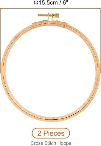 PATIKIL 2 Pieces 4 Inch Embroidery Hoops Round Adjustable Beach Wood Circle Cross Stitch Hoop Ring Bulk for Embroidery Art Craft Handy Sewing Decoration in Saudi Arabia