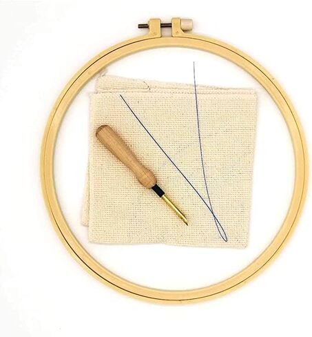 مجموعة تطريز بإبرة يدوية سهلة الصنع، سجادة لمجموعات المبتدئين مع نمط ألوان مختوم مع تعليمات، قلم إبرة بمقبض خشبي للغزل والتطريز، طوق (عائلة الألبكة) in Saudi Arabia