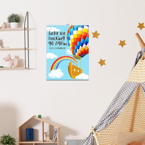Here We Go Again 2025 Calendar, Here We Go Again Calendar, 2025 Wall Calendar, Funny Weekly Planner & Monthly Wall Organizer with Hanger for Home, Office, Gag for Friends in Saudi Arabia