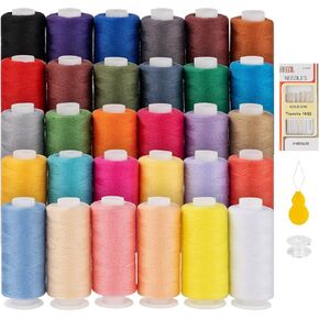 ilauke Sewing Thread, 30 Color All Purpose Sewing Thread Assortment, 500 Yards per Spools Polyester Thread, Sewing Thread Kit for Hand Sewing/Quilting Thread/Sewing Machine